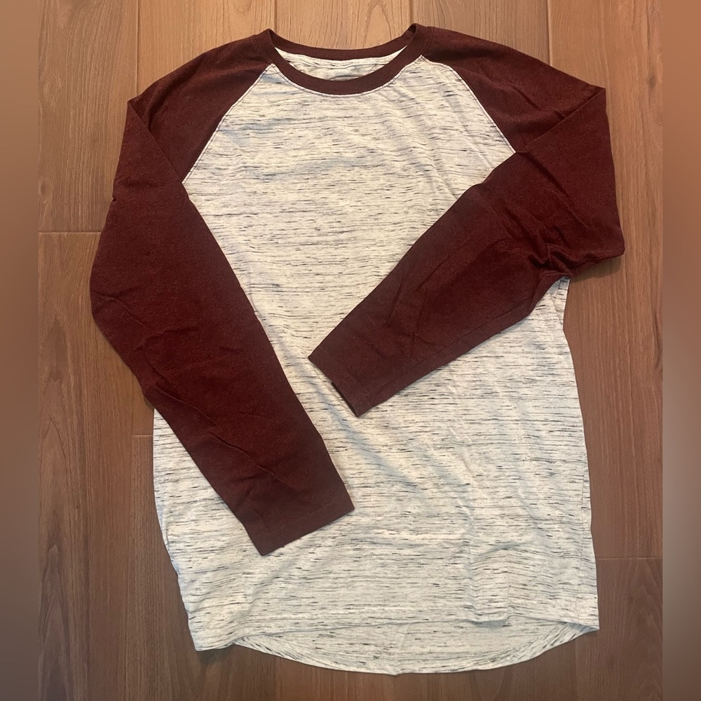 Men’s Burgundy and Heather Gray Raglan Shirt